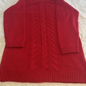 Bold Red Soft & Stretchy Sweater Mini Dress Tunic